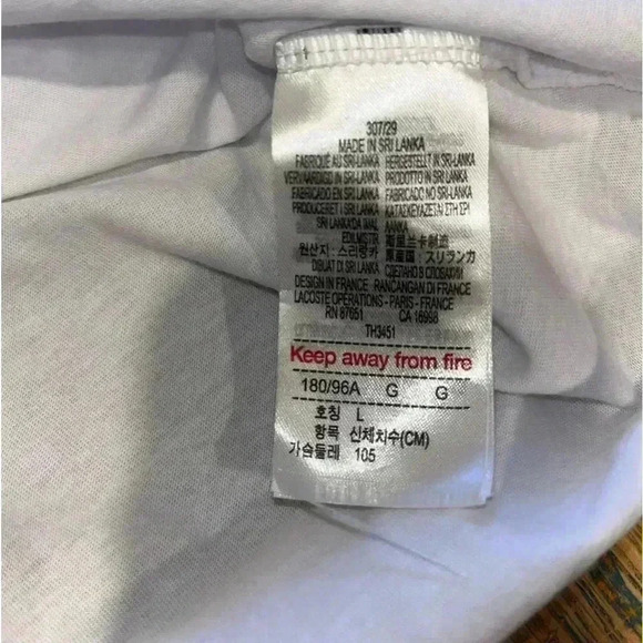 LACOSTE men’s White t-shirt underwear size L - Picture 3 of 7